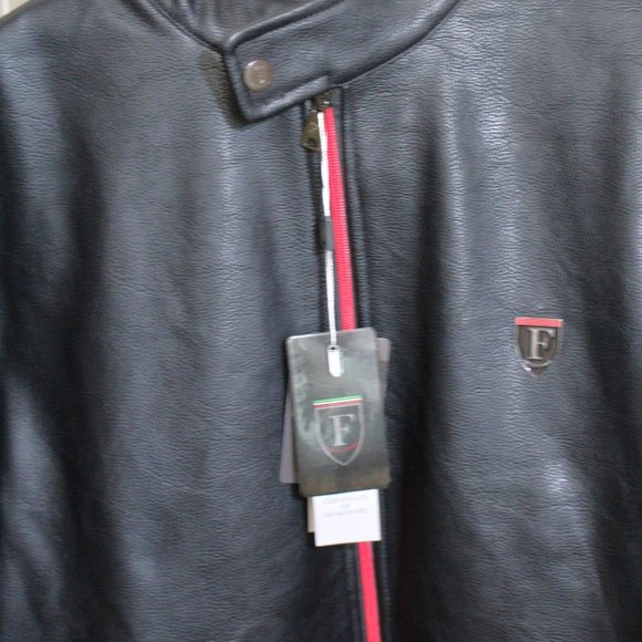 F Collection Vegan Leather Jacket Mens - Picture 4 of 5